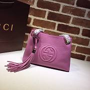 GUCCI SOHO CHAIN TASSEL SMALL SHOULDER BAG PINK 387043 SIZE 25 CM - 1