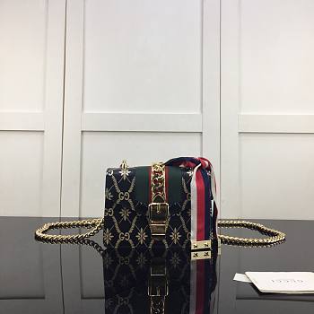 GUCCI SYLVIE MINI CHAIN BAG BLACK 431666 SIZE 19 CM