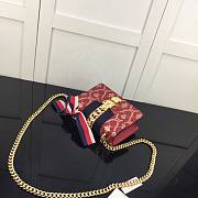 GUCCI SYLVIE MINI CHAIN BAG RED 431666 SIZE 19 CM - 2