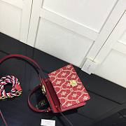 GUCCI SYLVIE MINI HANDLE CHAIN BAG RED 470270 SIZE 20 CM - 3