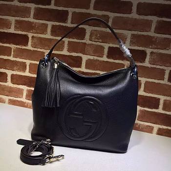 GUCCI SOHO CHAIN TASSEL SHOULDER BAG BLACK 408825 SIZE 35 CM