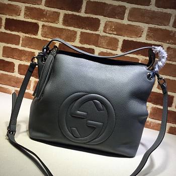 GUCCI SOHO CHAIN TASSEL SHOULDER BAG GRAY 408825 SIZE 35 CM
