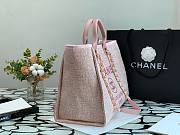 CHANEL DEAUVILLE TOTE BAG PINK 38 CM - 6