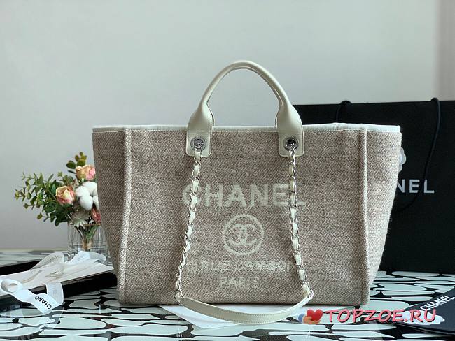 CHANEL DEAUVILLE TOTE BAG GRAY 38 CM - 1
