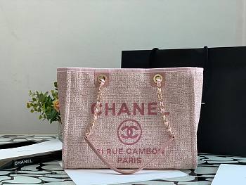 CHANEL DEAUVILLE TOTE BAG PINK 34 CM