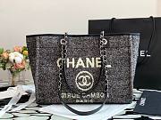 CHANEL DEAUVILLE TOTE BAG BLACK 34 CM - 3