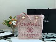 CHANEL DEAUVILLE TOTE BAG PINK 28 CM - 6