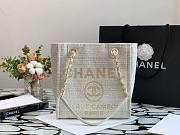 CHANEL DEAUVILLE TOTE BAG WHITE 28 CM - 3