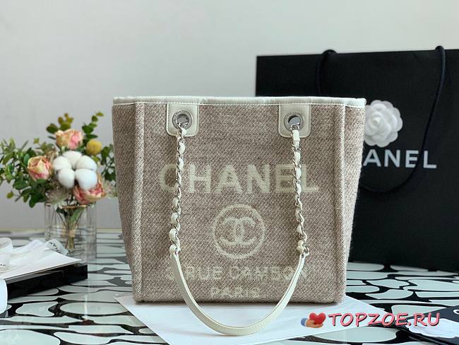 CHANEL DEAUVILLE TOTE BAG GRAY 28 CM - 1