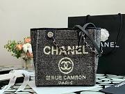 CHANEL DEAUVILLE TOTE BAG BLACK 28 CM - 6