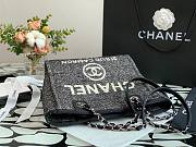 CHANEL DEAUVILLE TOTE BAG BLACK 28 CM - 4