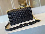 CHANEL BOY HANDBAG BLACK & GOLDEN METAL A67086 25 CM - 3