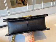 CHANEL BOY HANDBAG BLACK & GOLDEN METAL A67086 25 CM - 5