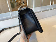 CHANEL BOY HANDBAG BLACK & RUTHENIUM-FINISH METAL A67086 25 CM - 6