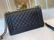CHANEL BOY HANDBAG BLACK & RUTHENIUM-FINISH METAL A67086 25 CM - 3