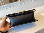 CHANEL SMALL BOY HANDBAG BLACK & GOLDEN METAL 20cm - 4