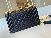 CHANEL SMALL BOY HANDBAG BLACK & GOLDEN METAL 20cm - 6