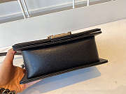 CHANEL BOY HANDBAG BLACK & RUTHENIUM-FINISH METAL A67085 20 CM - 4