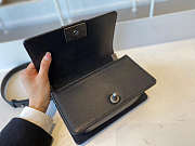 CHANEL BOY HANDBAG BLACK & RUTHENIUM-FINISH METAL A67085 20 CM - 5