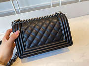 CHANEL BOY HANDBAG BLACK & RUTHENIUM-FINISH METAL A67085 20 CM - 3