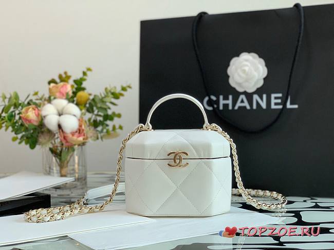CHANEL SMALL VANITY CASE WHITE SIZE 15 CM - 1