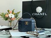 CHANEL SMALL VANITY CASE DARK BLUE SIZE15 CM - 1