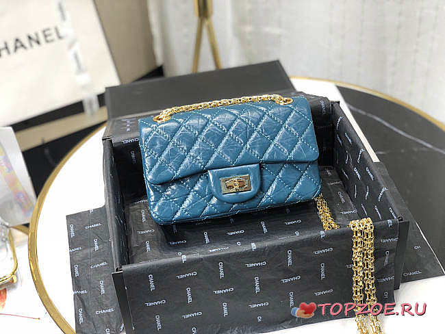 CHANEL MINI 2.55 TASCHE BONDI BLUE AS0874 SIZE 15,5 × 20 × 6 CM - 1
