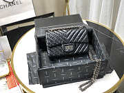 CHANEL MINI 2.55 TASCHE BLACK & SILVER-TONE METAL AS0874 20 CM - 1