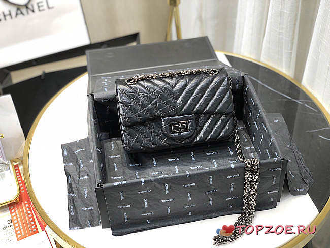 CHANEL MINI 2.55 TASCHE BLACK & BLACK METAL AS0874 20 CM - 1