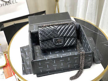 CHANEL MINI 2.55 TASCHE BLACK & BLACK METAL AS0874 20 CM