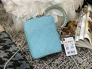 CHANEL VERTICAL CAMERA BAG SKY BLUE SIZE 17.5 CM - 3