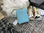 CHANEL VERTICAL CAMERA BAG SKY BLUE SIZE 17.5 CM - 5