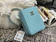 CHANEL VERTICAL CAMERA BAG SKY BLUE SIZE 17.5 CM - 6