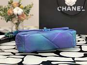 CHANEL 19 HANDBAG LACQUERED METAL BLUE & PURPLE AS1160 26CM - 6
