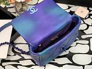 CHANEL 19 HANDBAG LACQUERED METAL BLUE & PURPLE AS1160 26CM - 5