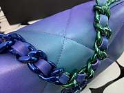 CHANEL 19 HANDBAG LACQUERED METAL BLUE & PURPLE AS1160 26CM - 2