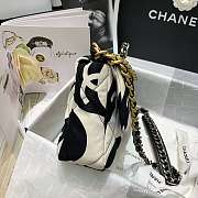 CHANEL 19 LARGE HANDBAG PRINTED FABRIC AS1161 SIZE 30 CM - 3