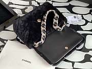 CHANEL 19 SHEARLING LAMBSKIN FLAP BAG BLACK AS2240 SIZE 21.5 CM - 3
