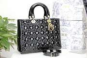 DIOR LARGE LADY BAG PATENT BLACK M0566 32 CM - 1