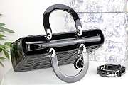 DIOR LARGE LADY BAG PATENT BLACK M0566 32 CM - 3