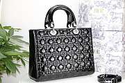 DIOR LARGE LADY BAG PATENT BLACK M0566 32 CM - 4
