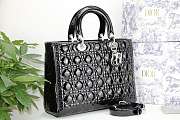 DIOR LARGE LADY BAG PATENT BLACK M0566 32 CM - 5