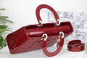 DIOR LARGE LADY BAG PATENT RED M0566 32 CM - 2