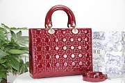 DIOR LARGE LADY BAG PATENT RED M0566 32 CM - 5