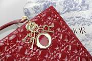 DIOR LARGE LADY BAG PATENT RED M0566 32 CM - 6