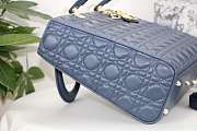 DIOR LARGE LADY BAG LAMBSKIN CLOUD BLUE M0566 32 CM - 3
