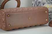 DIOR LARGE LADY BAG LAMBSKIN ROSE BROWN M0566 32 CM - 2