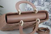 DIOR LARGE LADY BAG LAMBSKIN ROSE BROWN M0566 32 CM - 4