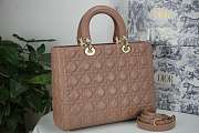 DIOR LARGE LADY BAG LAMBSKIN ROSE BROWN M0566 32 CM - 5