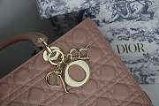 DIOR LARGE LADY BAG LAMBSKIN ROSE BROWN M0566 32 CM - 6